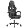 Silla gaming con reposapiés cuero sintético negro gris en Sillas gaming | Comprar online en Foru.es