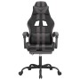 Silla gaming con reposapiés cuero sintético negro gris en Sillas gaming | Comprar online en Foru.es
