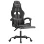 Silla gaming con reposapiés cuero sintético negro gris en Sillas gaming | Comprar online en Foru.es