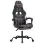 Silla gaming con reposapiés cuero sintético negro gris en Sillas gaming | Comprar online en Foru.es