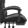 Silla gaming con reposapiés cuero sintético negro gris en Sillas gaming | Comprar online en Foru.es