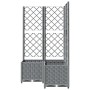 Jardinera con enrejado PP gris claro 80x80x136 cm en Macetas y jardineras | Comprar online en Foru.es