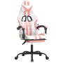 Silla gaming con reposapiés cuero sintético blanco y rosa en Sillas gaming | Comprar online en Foru.es