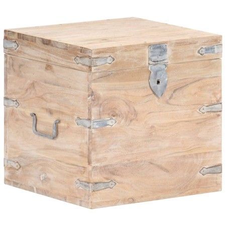 Baúl de madera maciza de acacia 40x40x40 cm de vidaXL, Baúles de almacenamiento - Ref: Foro24-289640, Precio: 111,04 €, Descu...
