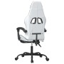 Silla gaming con reposapiés cuero sintético blanco negro en Sillas gaming | Comprar online en Foru.es