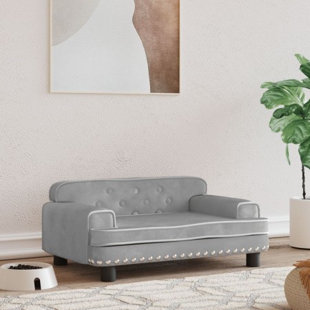 Cama para perros de terciopelo gris claro 70x45x30 cm de vidaXL, Camas para perros - Ref: Foro24-171883, Precio: 89,87 €, Des...