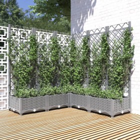 Jardinera con enrejado PP gris claro 120x120x121,5 cm en Macetas y jardineras | Comprar online en Foru.es