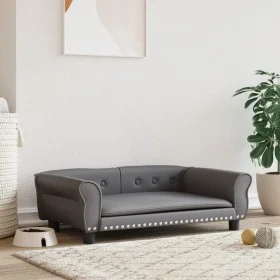 Cama para perros de cuero sintético gris 95x55x30 cm de vidaXL, Camas para perros - Ref: Foro24-171820, Precio: 82,95 €, Desc...