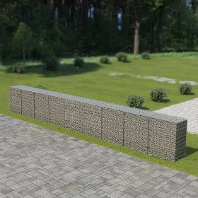 Gabionenwand mit verzinkten Stahlabdeckungen 900x50x100 cm von vidaXL, Zaunpaneele - Ref: Foro24-143588, Preis: 425,82 €, Rab...