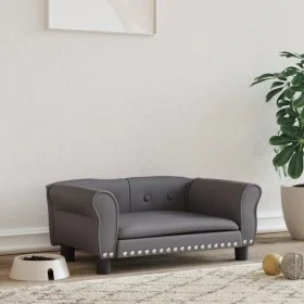 Cama para perros de cuero sintético gris 70x45x30 cm de vidaXL, Camas para perros - Ref: Foro24-171834, Precio: 64,78 €, Desc...