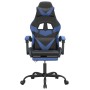 Silla gaming con reposapiés cuero sintético negro azul en Sillas gaming | Comprar online en Foru.es