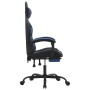 Silla gaming con reposapiés cuero sintético negro azul en Sillas gaming | Comprar online en Foru.es