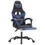 Silla gaming con reposapiés cuero sintético negro azul en Sillas gaming | Comprar online en Foru.es