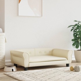 Cama para perros de cuero sintético crema 95x55x30 cm de vidaXL, Camas para perros - Ref: Foro24-171818, Precio: 85,20 €, Des...