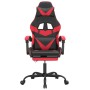 Silla gaming con reposapiés cuero sintético negro rojo en Sillas gaming | Comprar online en Foru.es
