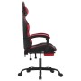 Silla gaming con reposapiés cuero sintético negro rojo en Sillas gaming | Comprar online en Foru.es