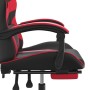 Silla gaming con reposapiés cuero sintético negro rojo en Sillas gaming | Comprar online en Foru.es