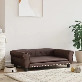 Cama para perros de cuero sintético marrón 95x55x30 cm de vidaXL, Camas para perros - Ref: Foro24-171819, Precio: 83,80 €, De...