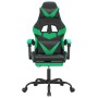 Silla gaming con reposapiés cuero sintético negro verde en Sillas gaming | Comprar online en Foru.es