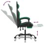 Silla gaming con reposapiés cuero sintético negro verde en Sillas gaming | Comprar online en Foru.es