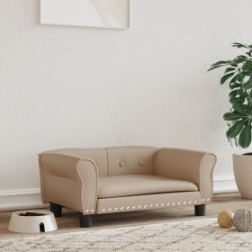 Cama para perros de cuero sintético color capuchino 70x45x30 cm de vidaXL, Camas para perros - Ref: Foro24-171835, Precio: 67...