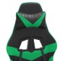 Silla gaming con reposapiés cuero sintético negro verde en Sillas gaming | Comprar online en Foru.es