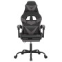Silla gaming con reposapiés cuero sintético negro gris en Sillas gaming | Comprar online en Foru.es