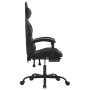 Silla gaming con reposapiés cuero sintético negro gris en Sillas gaming | Comprar online en Foru.es