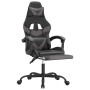 Silla gaming con reposapiés cuero sintético negro gris en Sillas gaming | Comprar online en Foru.es