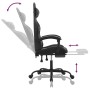 Silla gaming con reposapiés cuero sintético negro gris en Sillas gaming | Comprar online en Foru.es