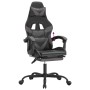Silla gaming con reposapiés cuero sintético negro gris en Sillas gaming | Comprar online en Foru.es