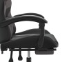 Silla gaming con reposapiés cuero sintético negro gris en Sillas gaming | Comprar online en Foru.es