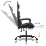 Silla gaming con reposapiés cuero sintético negro blanco en Sillas gaming | Comprar online en Foru.es