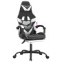 Silla gaming con reposapiés cuero sintético negro blanco en Sillas gaming | Comprar online en Foru.es