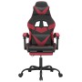 Silla gaming con reposapiés cuero sintético negro rojo tinto en Sillas gaming | Comprar online en Foru.es