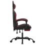 Silla gaming con reposapiés cuero sintético negro rojo tinto en Sillas gaming | Comprar online en Foru.es