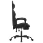 Silla gaming con reposapiés cuero sintético negro en Sillas gaming | Comprar online en Foru.es