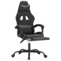 Silla gaming con reposapiés cuero sintético negro en Sillas gaming | Comprar online en Foru.es
