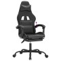 Silla gaming con reposapiés cuero sintético negro en Sillas gaming | Comprar online en Foru.es