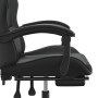 Silla gaming con reposapiés cuero sintético negro en Sillas gaming | Comprar online en Foru.es