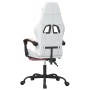 Silla gaming con reposapiés cuero sintético blanco y rosa en Sillas gaming | Comprar online en Foru.es