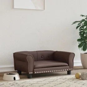 Cama para perros de cuero sintético marrón 70x45x30 cm de vidaXL, Camas para perros - Ref: Foro24-171833, Precio: 64,99 €, De...