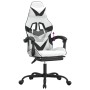 Silla gaming con reposapiés cuero sintético blanco negro en Sillas gaming | Comprar online en Foru.es