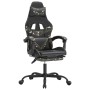 Silla gaming con reposapiés cuero sintético negro camuflaje en Sillas gaming | Comprar online en Foru.es