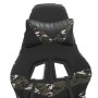 Silla gaming con reposapiés cuero sintético negro camuflaje en Sillas gaming | Comprar online en Foru.es