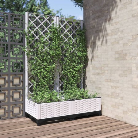 Jardinera con enrejado PP blanco 80x40x121,5 cm en Macetas y jardineras | Comprar online en Foru.es