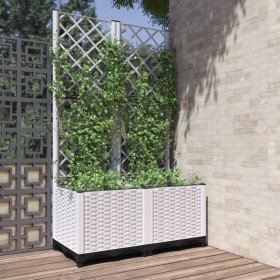 Jardinera con enrejado PP blanco 80x40x136 cm en Macetas y jardineras | Comprar online en Foru.es