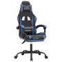 Silla gaming con reposapiés cuero sintético negro azul en Sillas gaming | Comprar online en Foru.es