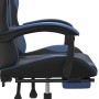 Silla gaming con reposapiés cuero sintético negro azul en Sillas gaming | Comprar online en Foru.es