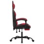 Silla gaming con reposapiés cuero sintético negro rojo en Sillas gaming | Comprar online en Foru.es